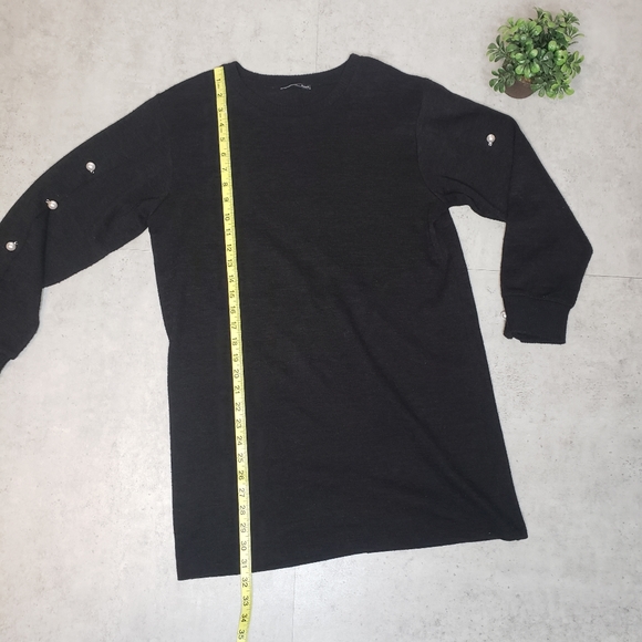 Zara Long Sleeve Tunic Sweater with Pearl Sleeves - Picture 8 of 9
